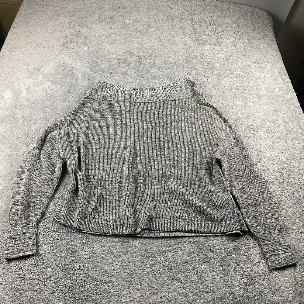 Free People Long Sleeve Off The Shoulders Knit Sweater Womens Small Gray